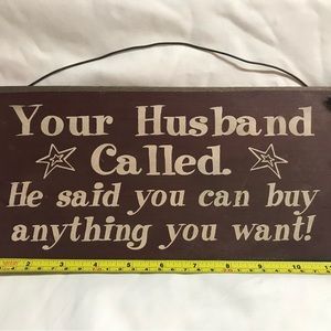 Wooden Customer Service Sign.